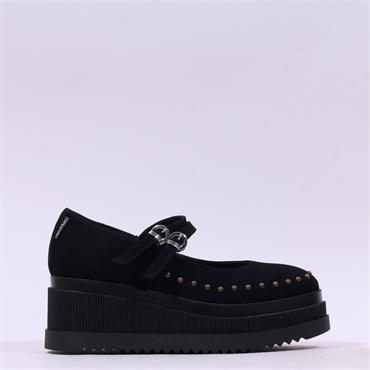 Marco Moreo Stockholm Stud Mary Jane - Black Suede